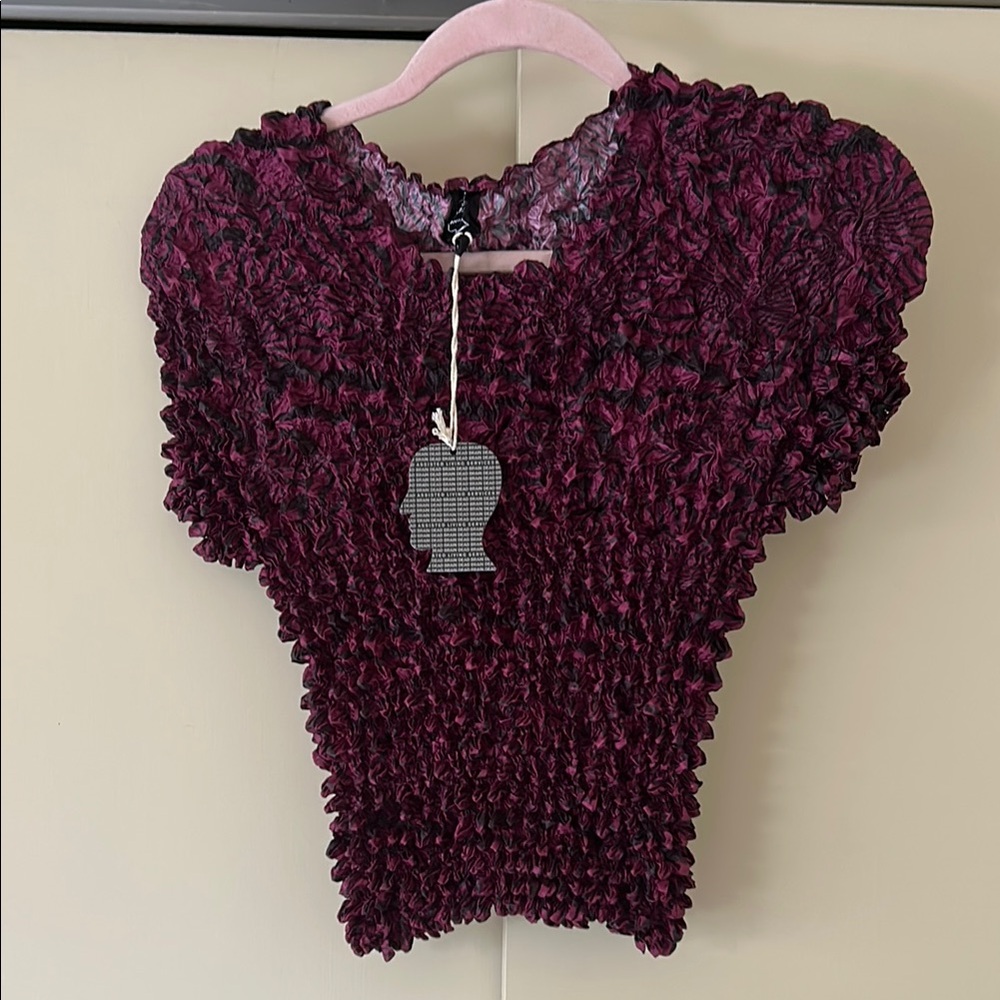 BRAIN DEAD - WARPED ZEBRA BUBLE SHRINK - FUCHSIA